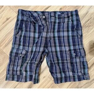 Levis Men’s Blue/Green/Purple 100% Cotton Plaid Cargo Shorts Mens Size 36